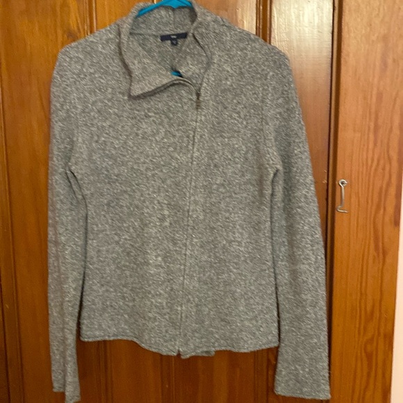 Heather Gray zip-up sweater - Picture 1 of 5